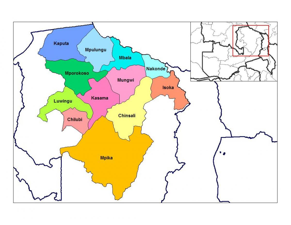 Karta Zambija, Sjeverna provincija 