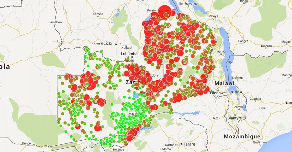 Karta Zambije malarije