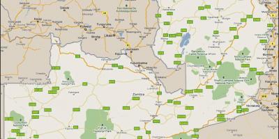 Karta detaljne Zambija