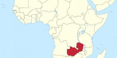 Karta Afrike, pokazujući Zambija